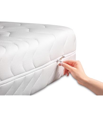 BONEX Comfortabele matrashoes voor matrassen in totale afmetingen 160 x 200 cm - 16-18 cm hoog - dubbele doek met aloë vera