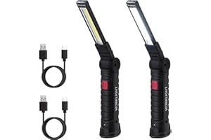 Tolesum Ricaricabile Torcia LED Tipo C,Lampada da Lavoro Pieghevole e Magnetica, Usb Cob Lampade Di Ispezione, 5 Modalità Lanterne Per Campeggio Esterna Autofficina Lampada,Riparazione Auto Emergenza