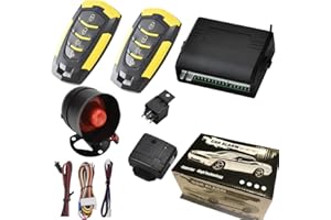 Universal Car Alarm System Wireless Car Alarm System Security System Protection Anti-Theft Keyless Entry with 2 Remote Controls Siren