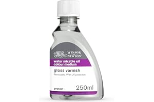 ‎WINSOR & NEWTON Winsor & Newton 3039721 Artisan Öl - Firnis für wassermischbare Ölfarben - Glanz Firnis, 250ml Flasche