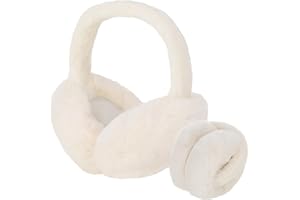 Xialvyu Winter Ohrenwärmer Damen,Weiß Faltbare Plüsch Ohrenschützer Kälteschutz Winterzubehör Outdoor Ohrenmuscheln