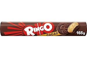 Pavesi Snack Ringo Cacao, Biscotti Farciti con Crema al Gusto Cioccolato, Snack per Merenda o Pausa Studio, Formato Tubo 165 g