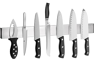 T-LOVENDO.ES Barra Magnética soporte para Cuchillos Cocina | Soporte de herramientas taller | 40cm | Soporte Magnético para Cuchillos con Autoadhesivo | Sin tornillos | Acero Inoxidable Cuchillero magnético