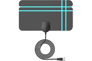 TV Ariels Indoor,650+ Miles Range Indoor TV Aerial for Smart TV and Older with Signal Booster - Digital Aeria for Local Channels Support HD 4K 1080P -16.4ft Aerial Cable (Classic Black)