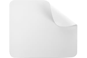 PUNWEY Tapis de Souris en Cuir Blanc, 25 * 21cm Tapis de Souris d'Ordinateur, Mousepad Surface de Imperméable Glissement Facile, Résistant aux Eclaboussures, Durable, Portable, Moderne