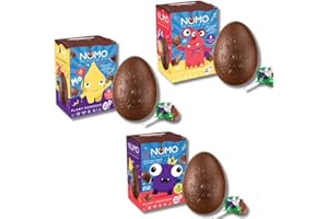 ‎NOMO NOMO Nomster Crispy Osterei mit Schoko-Lolly | 92g | Vegane & Allergenfreie Schokolade | Osterei mit Reiscrispies | Hohlei | Glutenfrei, Nussfrei, Vegan, Plantpowered