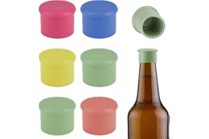 DEWFIGS ㅤ Lot de 6 Bouchons à Vin Silicone, Bouchon de Bouteille Rond, Bouchons en Silicone pour Bouteilles de Vin, Bière et Champagne, Réutilisables, Fermeture Hermétique, pour la Conservation des Boissons