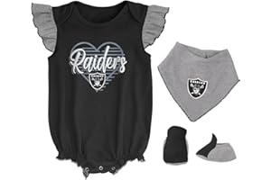 Outerstuff NFL - Juego de 3 bebés para niña Las Vegas Raiders