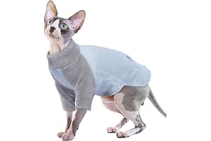 PUMYPOREITY Cat Coat, Cat Jacket Winter Sphynx Jumper Winter Vest Warm for Cold Weather(Blue, XL)