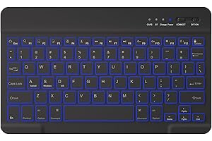 HZD Bluetooth Keyboard, iPad Tablet Rechargeable Wireless Keyboard, QWERTY Quiet Portable for iPad, iPhone, Samsung, Lenovo, Huawei, Compatible Windows/Android/iOS (Black)