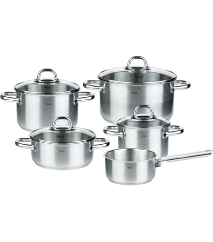 ELO Basic Galactica - Set 5 Pentole In Acciaio Inox 201, Fondo Capsula, Coperchi In Vetro, Adatte A Induzione - 3