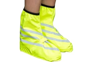 HJSSAA Regenschutz Schuhe Fahrrad, wasserdichte Überschuhe mit Reflektoren,Unisex Regen Gamaschen,Überschuhe Fahrrad Regen