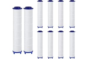 GERUI 10 sztuk bawełnianych filtrów PP do głowicy prysznicowej, usuwanie resztek chloru, osadów, filtrowane, 10,5 x 2,5 cm, uniwersalny filtr do głowicy prysznicowej (10,5 x 2,5 cm)