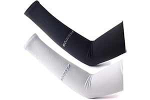 LumiSyne 2 Pairs UV Sun Protection Arm Sleeves Women Men UPF 50+ Stretchy Compression Sleeves Long Elbow Armwarmers Cooling Arm Sleeves For Summer Sports Running Cycling Basketball Tattoo Cover Up