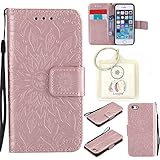für iPhone SE/5s/5 Hülle,Geprägte Muster Handy hülle / Tasche / Cover / Case für das Apple iPhone SE/5s/5 PU Leder Flip Cover Leder Hülle Kunstleder Folio Schutzhülle Wallet Tasche Etui Standfunktion Kredit Kartenfächer+Schlüsselanhänger (T)