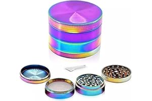 Novaease Rainbow Grinder 4 Part 40mm Herb Grinder, Grinder Zinc Alloy Metal Grinders