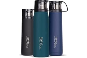 720°DGREE Bottiglia Isotermica Isolamento “Follow” – 1000ml | Thermos per bibite Caffè e Tè caldo | Thermocafe acciaio inox