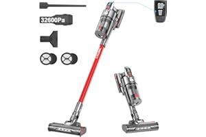 Vistefly B6 Aspiradora sin Cable 34KPA,500W Aspiradora Escoba sin Cable con Pantallas LED,Autonomía 60min,Detección Automática de Polvo,4 in 1 Aspirador sin Cable para Pelo de Mascota Alfombras Suelos