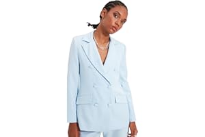 Trendyol Black Button Detailed Jacket Giacca Nera con Bottoni, Nero Donna