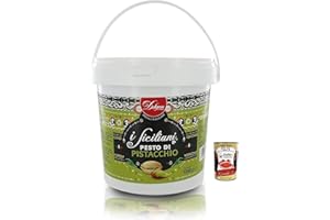 ITALIAN GOURMET E.R. Dolgam I Siciliani Pesto pistache sans gluten, spécialités siciliennes, seau de 1000 g, pistaches de Sicile avec 65 % + Italian Gourmet Polpa di Pomodoro boîte de 400 g