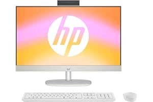HP Komputer stacjonarny All-in-One, wyświetlacz FHD 23,8", AMD Ryzen 5 7520U, 8 GB DDR5 RAM, 512 GB SSD, jednostka graficzna AMD Radeon, Windows 11 Home, QWERTZ, biały, [wyłącznie w Amazon]