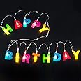 HK balloons Happy Birthday Lights - 13 LED Letter Battery Operated String Lights 6ft Birthday Party Decor Supplies for Indoor (LED-Birthday Banner)