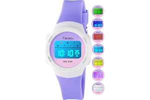 FACASU Orologio Digitale Bambini Bambine,Orologio Ragazzi Ragazze Sportivo per Esterni Impermeabile,Colorato con Luce e Cronometro Sveglia Regalo Bambini Bambine Ragazzi