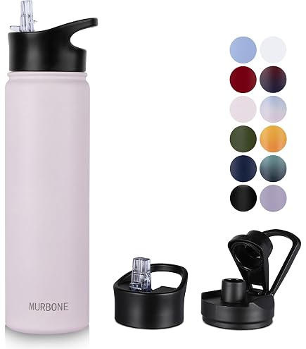 Familavida Edelstahl-Trinkflasche Mit Nationalparks-Aufklebern – Isoliert, 910 Ml, Auslaufsicher Mit Strohhalm