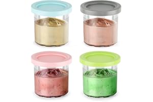 OctBird 4 Vasos para Heladera 500 ml, Recipientes de Helado, Tarrinas Transparentes con Tapa, Dessert Tubs Compatibles con Ninja Creami Deluxe Series NC299, NC300, NC301