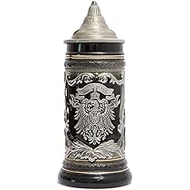 Boccale Birra Tedesco Oktoberfest 1.0 Liter Con Coperchio - Regalo Per Appassionati - Foto 9