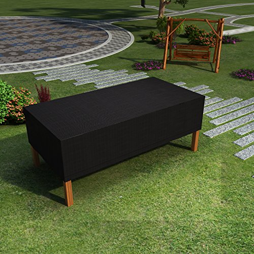 Befied Gartenmöbel Abdeckung, Schutzhülle und Wasserdichte Abdeckplane für quadratische und rechteckige Sitzgarnituren, Gartentische und Terrasse Möbelsets 250 x 250 x 90cm /315x160x74cm (315x160x74cm) - 2
