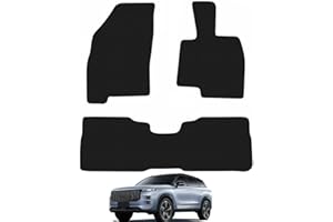 Carsio Tailored Carpet Car Mats for Jaecoo 7 [Plug-In-Hybrid Models] 2024+ (3 Piece Set) Custom Fit Floor Mats, Anti-Slip Backing (Black Trim)