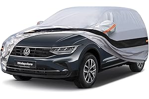 Weleyclore SUV Car Cover Waterproof Breathable,100% Waterproof Outdoor 4X4 Car Covers Rain Snow UV Protection.Custom Fit for VW Tiguan,Audi Q3,BMW X1,Nissan Qashqai,etc B8