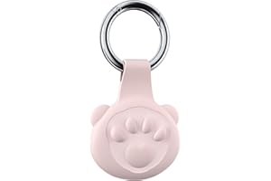 COLORCORAL Airtag Holder Keychain-GPS Finders Silicone Cover Ultra-Light WP and Anti-Lost Anti-Scratch Airtag Case Keyring Suitable for Pet Tracking and Toys-Kid Bags-Luggage-Pink Bear
