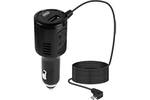 GELRHONR Ładowarka samochodowa Dash Cam kabel zasilający 12 V do 5 V, do zapalniczki, micro USB z przyciskiem przełącznika, GPS DVR - 3,5 m