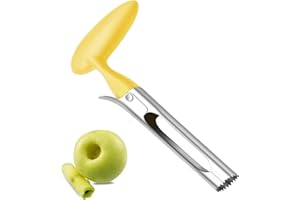 ANEI Apple Corer, Apple Corer Remover with ABS Handle and Serrated Stainless Steel Blade, Easy-to-Use Apple Core Remover for Pears, Bell Peppers, Fujis, and Crispy Fruits - Yellow