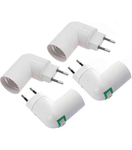 Portalampada LED Con Interruttore, Base E27, Bianco, Per Interni, 1 Pezzo