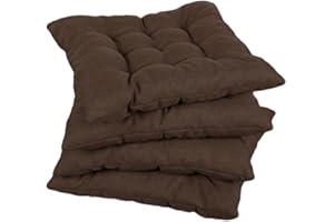 gutekissen Coussin de Chaise piqué carré Garniture pour chaises/bancs pour la Maison et Le Jardin Coussin d'assise Coussin d'assise de Jardin Nombreuses Couleurs (45x45, Marron, 4)