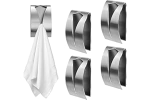 SoeUyd 4 Piezas Juego de Ganchos Adhesivos, Colgador Trapos Cocina, Autoadhesivo Fuerte Gancho de Pared, Trapos Cocina Toalleros, para Toallas para Baño,Cocina y Sala de Estar