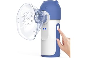 LIFOCI Inhalationsgerät mit Hüte, Inhaliergeräte für Erwachsene und Kinder, Inhalator mit Mundstück und Maske, 2 Vernebelungsmodi, Vernebler Inhaliergerät, Ultraleicht & Klein, Leicht zu Tragen