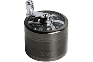 QUMAO Grinder 6 * 6cm Grinder Moulin à Epicé en 4 pièces Broyeur pour Epices Herbes de Broyage (Noir)