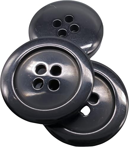 25 bottoni rotondi in resina nera da 15 mm, per lavori a maglia, lavori artistici e vestiti