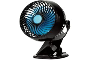 Max Star Ventilador De Mesa y Clip, Portatil, Cable USB, Recargable, Rotación 360º Grados, Ventilador Multiuso, Coche,Oficina,Camping,Silencioso.