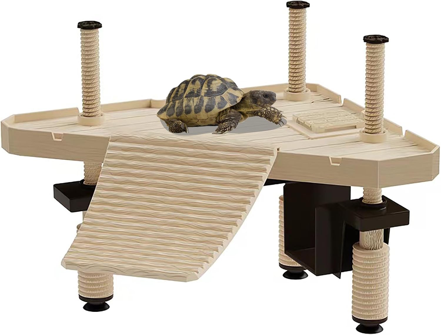Turtle Sunbathing Platform, Plataforma de Tortuga acuática, Turtle Bank Plataforma de Muelle Flotante para Pequeño Reptile Rana Terrapin(Size:M)