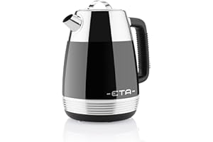 ‎ETA ETA Wasserkocher Storio I 2200 W I 1,7 l I Wasserstandsanzeige I Automatische Abschaltung I Sicherheitsverschluss I Mittiger Anschluss STRIX I Siebfilter I Schwarz