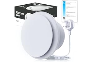 SBONNI 150mm Extractor Fan Bathroom with Switch, Upgraded Silent Powerful Ventilation Fans for Shower Toilet, Exhaust Fan with 1.5m Power Cord and Plug Easy Installation on Window Wall Ceiling