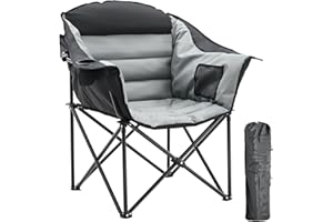 ‎MEULBATY Meulbaty Campingstuhl Klappbar [200kg Tragfähigkeit] mit 6CM Sitzpolster - Übergroßer Faltbarer Anglerstuhl für Camping, Garten & Festival - Robuster Campingstuhl mit Seitentaschen & Tragetasche