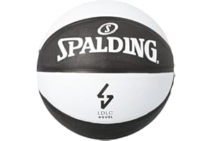Spalding - EUROLEAGUE Team SZ7 - ASVEL - Pallacanestro - Misura 7 - Pallacanestro - Materiale: gomma - Esterno - Antiscivolo - Presa eccellente - Altamente resistente