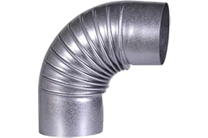 FIREFIX A110/B FAL Elbow 90° Rigid, Diameter 110 mm Stove Pipes Made of Sheet Steel, 0.6 mm Thick, Inside Sleeved, Laser-Welded, Silver