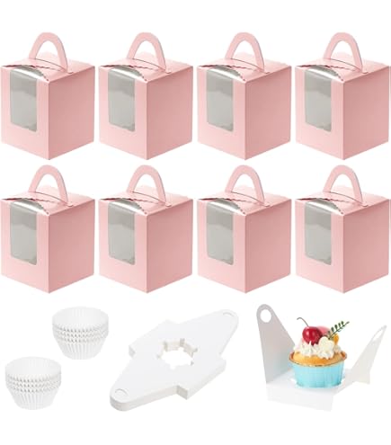 Mcfleet 20pcs Cake Boxes 10 Inch 10x10x5 White Bakery Boxes With Window Disposable